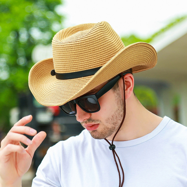 Cowboy Hat Straw - Summer Men Western Shapeable Cowboy Hat