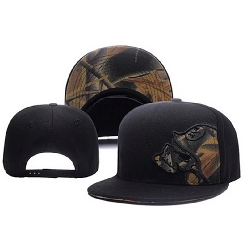 Unisex Skeleton Embroidery Bas - Snapback Hat Flat บทวิจารณ์และราคา