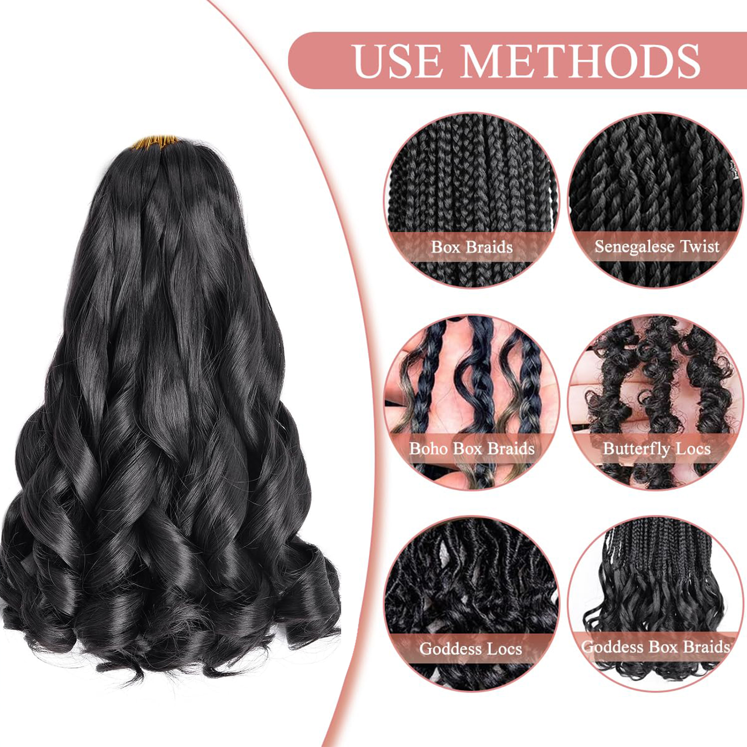 French Curly Braiding Hair 12/ - Beret French Wool บทวิจารณ์และราคา