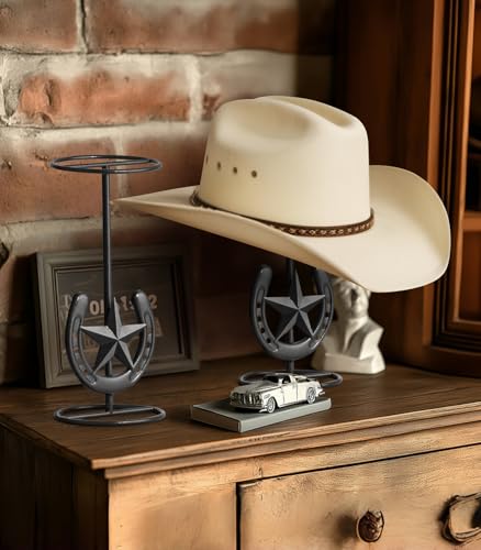 Western Horseshoe Star Hat Sta - Cowboy Hat Straw บทวิจารณ์และราคา