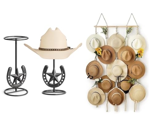 Western Horseshoe Star Hat Sta - Cowboy Hat Straw บทวิจารณ์และราคา