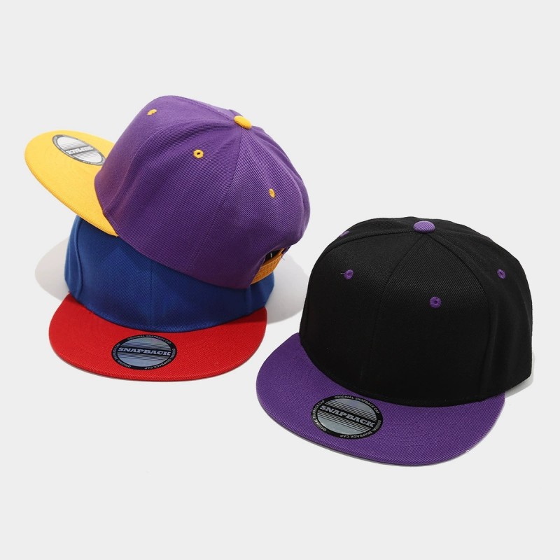 Two-Tone Color-Blocking Hip-Ho - Snapback Hat Flat บทวิจารณ์และราคา