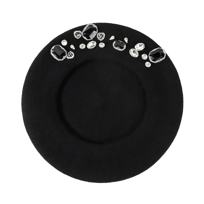 Stunning Rhinestone Wool Beret - Beret French Wool บทวิจารณ์และราคา