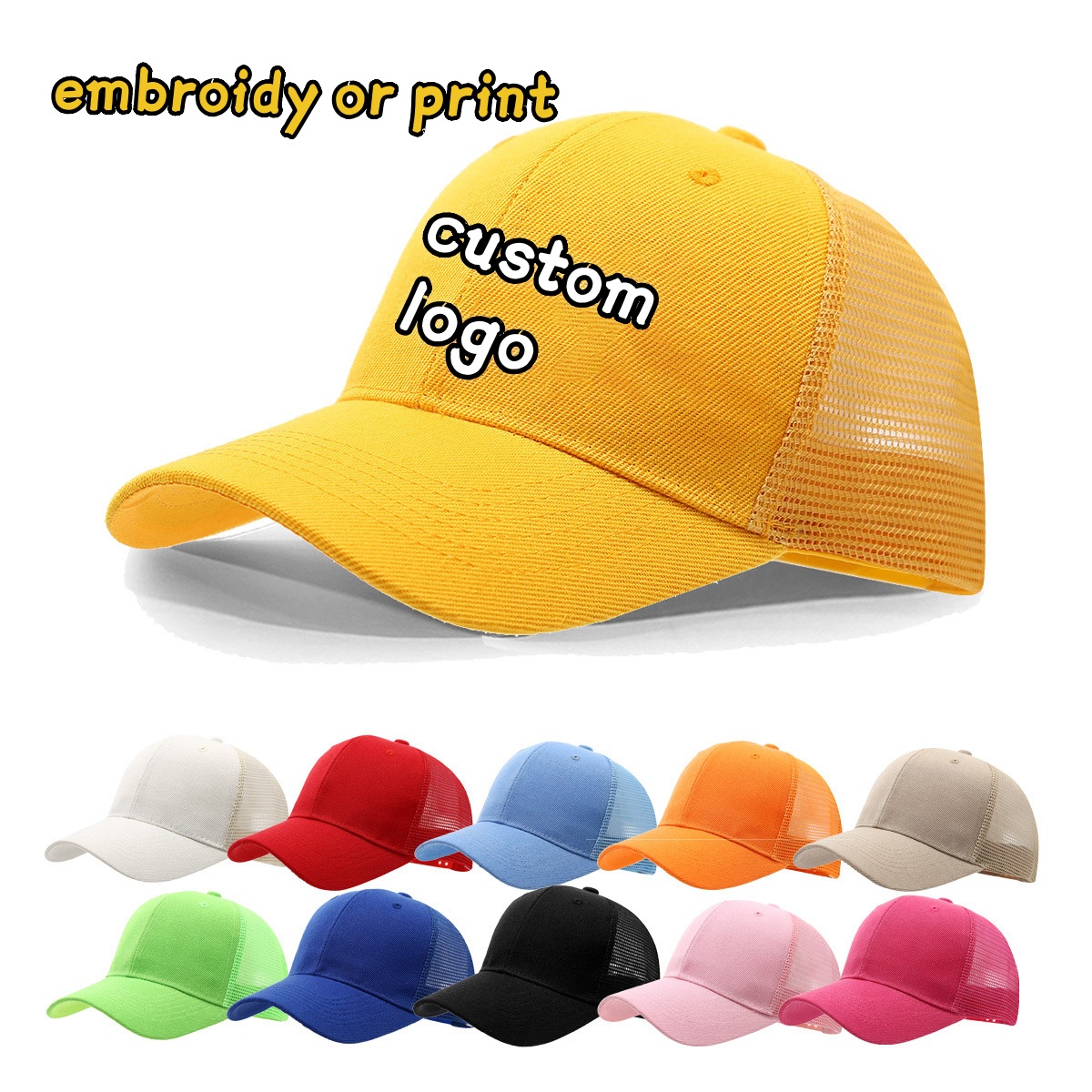 Custom Logo Cap Embroidery Pri - Trucker Cap Mesh บทวิจารณ์และราคา