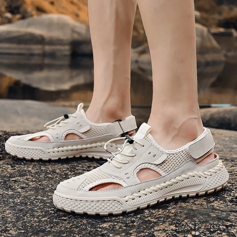Sandals Men Tide 2025 Summer N - Snapback Hat Flat บทวิจารณ์และราคา
