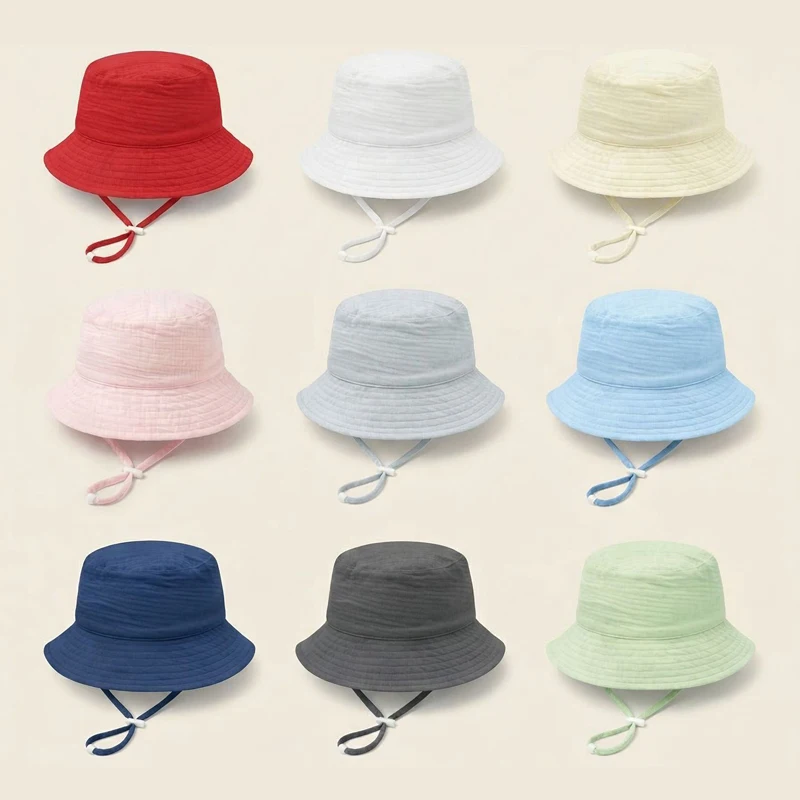 Muslin Baby Summer Hat Adjusta - Bucket Hat Cotton บทวิจารณ์และราคา