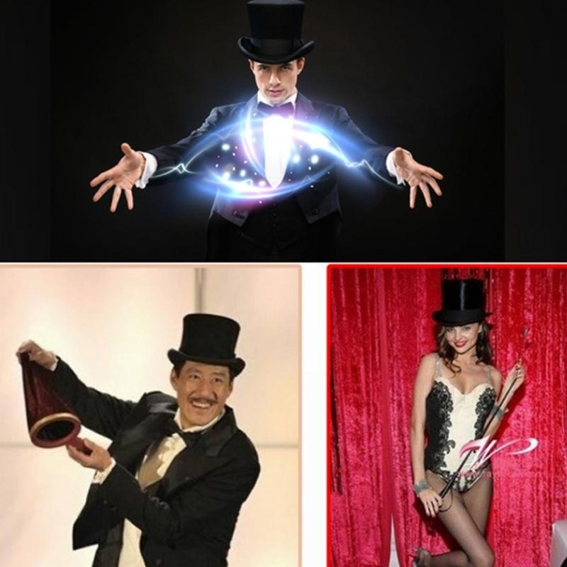 Retro Top Hat Magician Costume - Fedora Hat Wool บทวิจารณ์และราคา