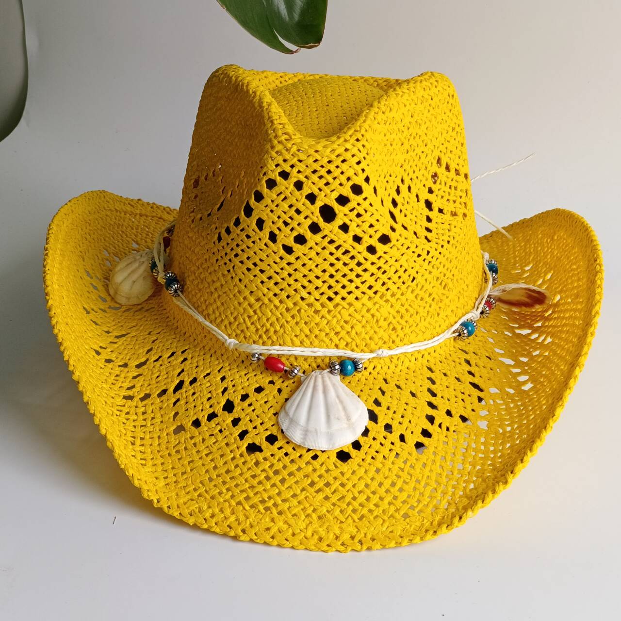 Bright yellow Cowboy Straw Hat - Cowboy Hat Straw บทวิจารณ์และราคา