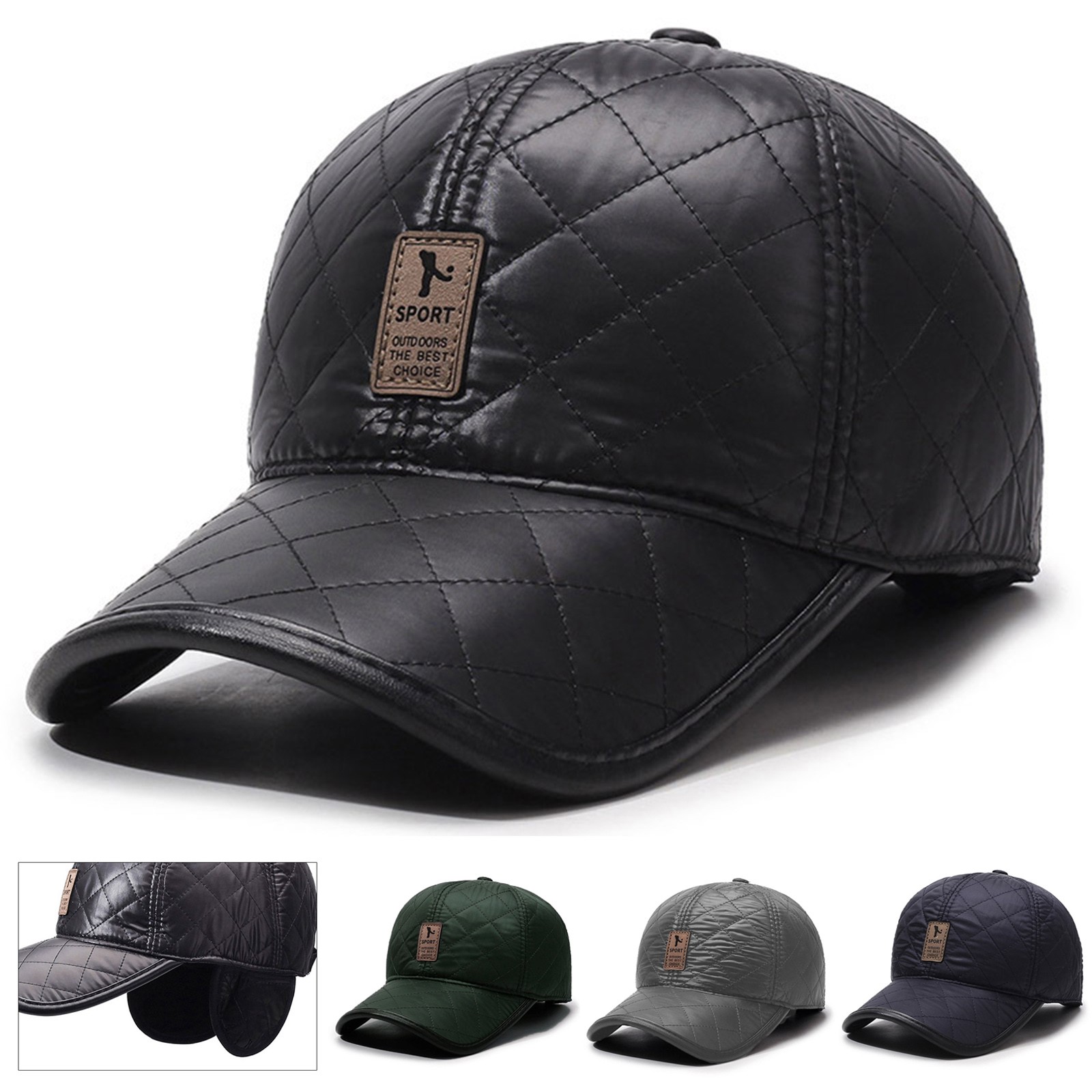 Winter Men PU Baseball Cap War - Winter Trapper Hat บทวิจารณ์และราคา