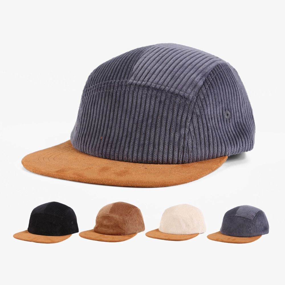 Versatile Retro Flat Brim Base - Corduroy Cap 5 Panel บทวิจารณ์และราคา