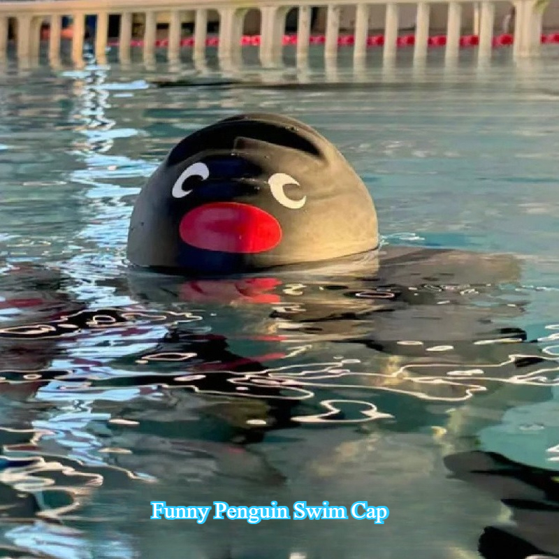 Funny Penguin Swim Cap for Adu - Swim Hat Silicone บทวิจารณ์และราคา