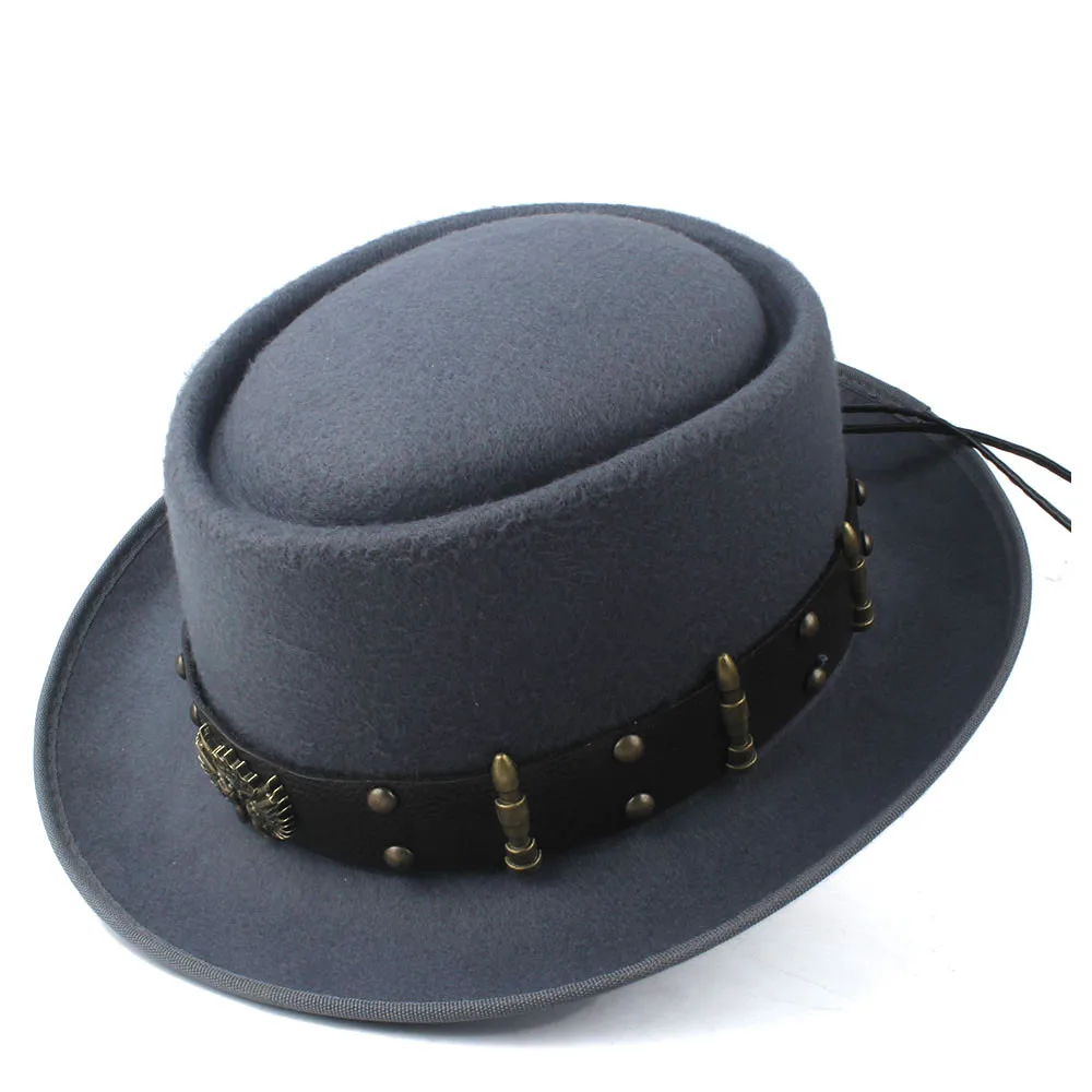 Pork Pie Hat for Men Women wit - Fedora Hat Wool บทวิจารณ์และราคา
