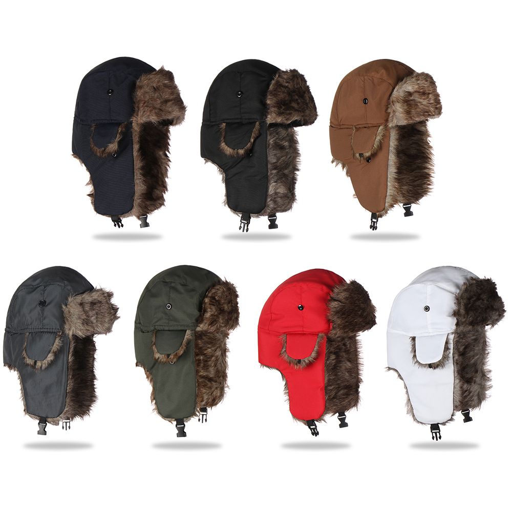 Warm Winter Fur Earflap Ski Ha - Winter Trapper Hat บทวิจารณ์และราคา