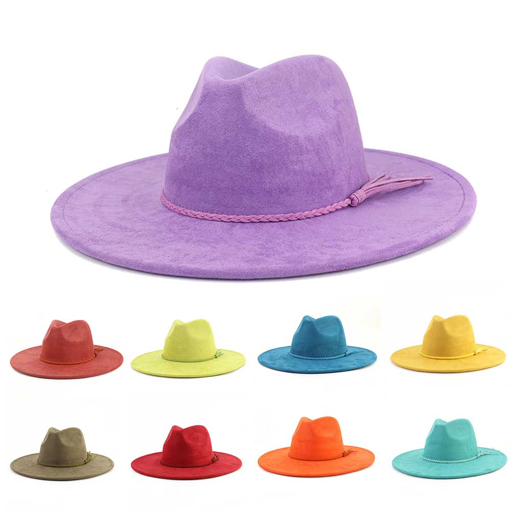 Vegan Suede Hat Teardrop shape - Fedora Hat Wool บทวิจารณ์และราคา