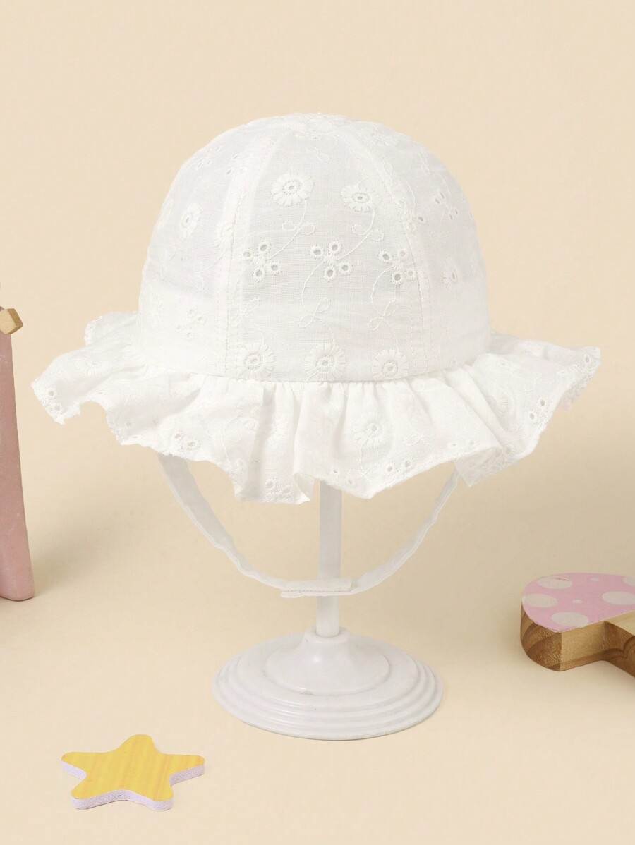 White Floral Embroidery Bucket - Bucket Hat Cotton บทวิจารณ์และราคา