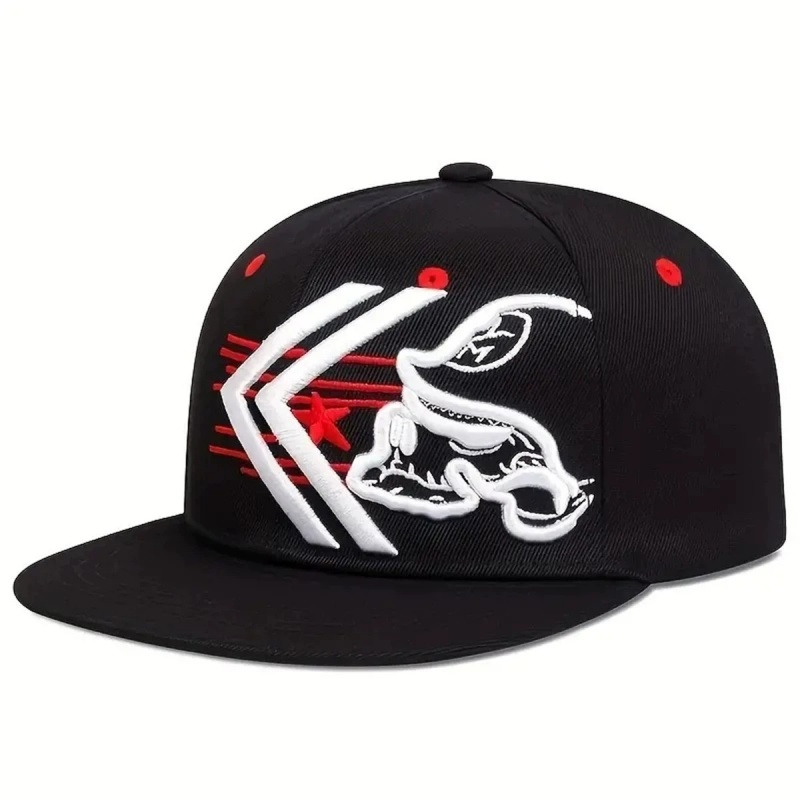 Unisex Skeleton Embroidery Bas - Snapback Hat Flat บทวิจารณ์และราคา