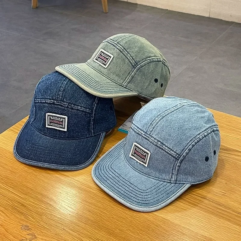 Vintage Flat Brim Denim Baseba - Corduroy Cap 5 Panel บทวิจารณ์และราคา