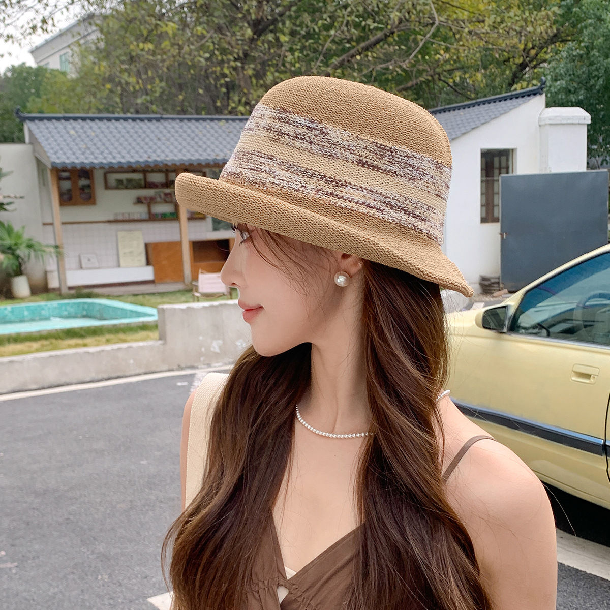 Straw  Fedora Hat  Bowler hat  - Fedora Hat Wool บทวิจารณ์และราคา