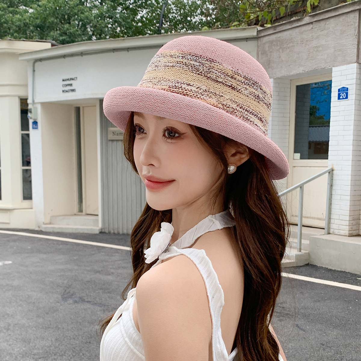 Straw  Fedora Hat  Bowler hat  - Fedora Hat Wool บทวิจารณ์และราคา
