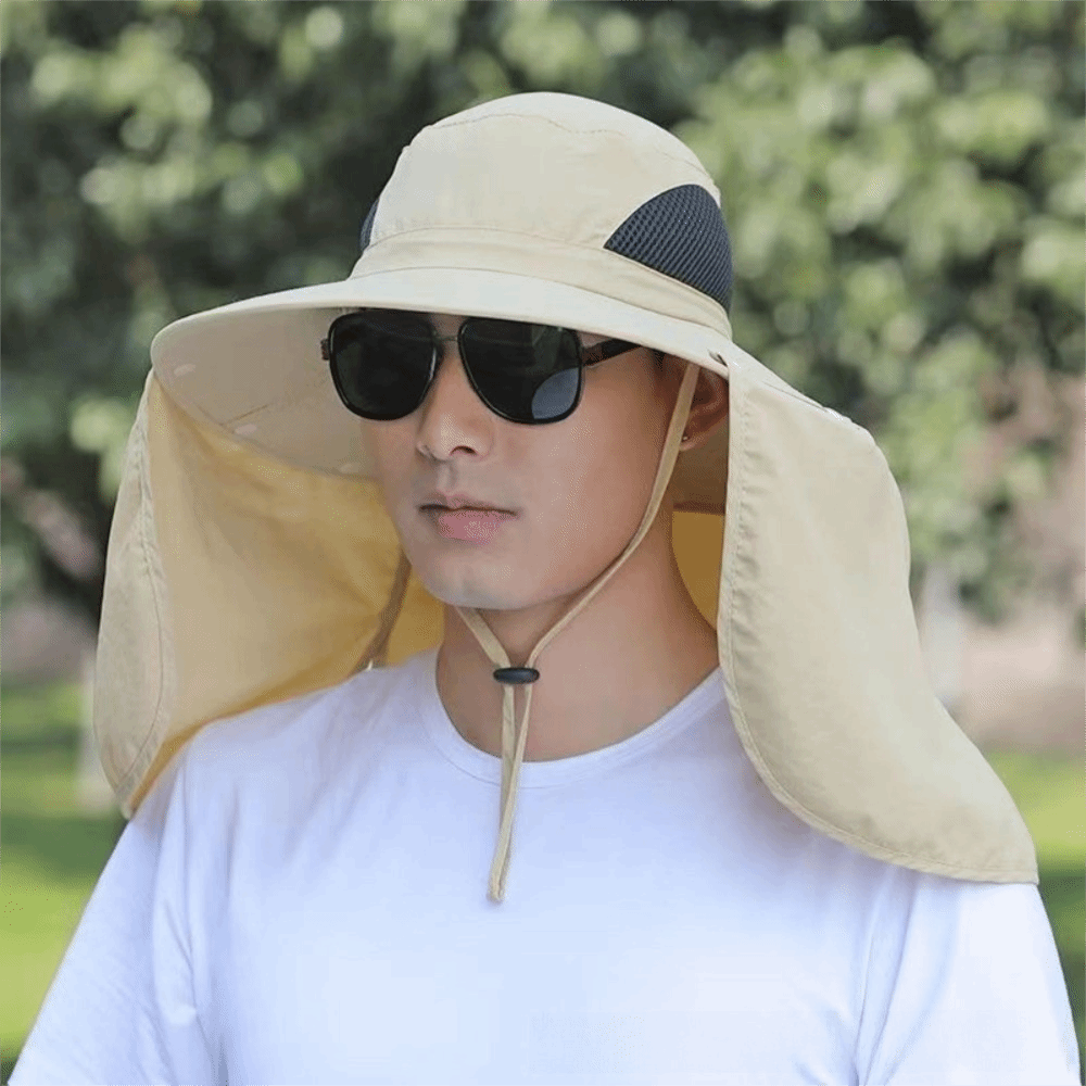 Removable Cloth Men Sun Hat Bi - Bucket Hat Cotton บทวิจารณ์และราคา