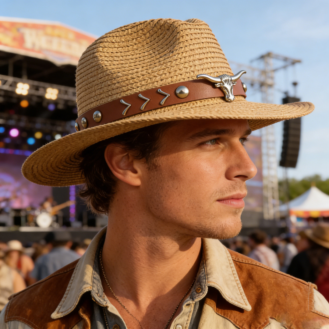 Vintage Straw Western Cowboy H - Cowboy Hat Straw บทวิจารณ์และราคา