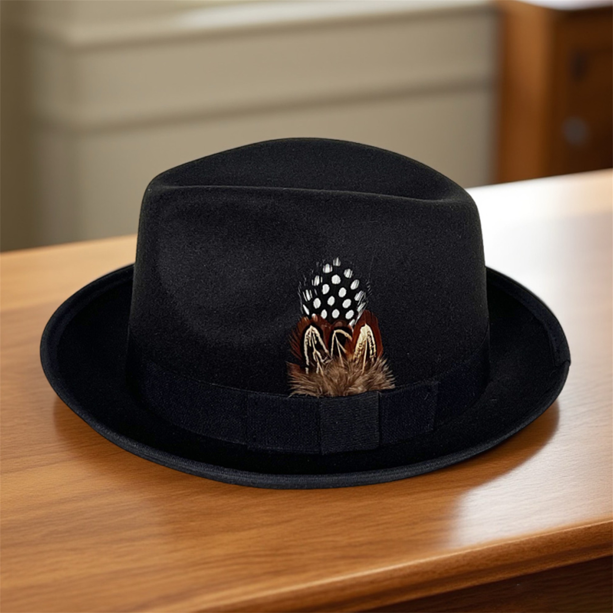 Vintage Style Wool Fedora Hat  - Fedora Hat Wool บทวิจารณ์และราคา