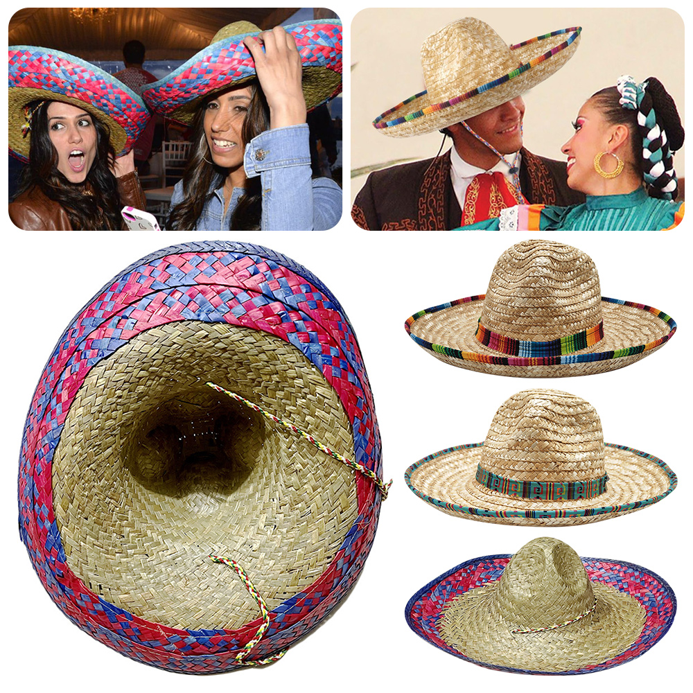 Mexican Sombrero Hat Straw Wea - Sun Hat Wide Brim บทวิจารณ์และราคา