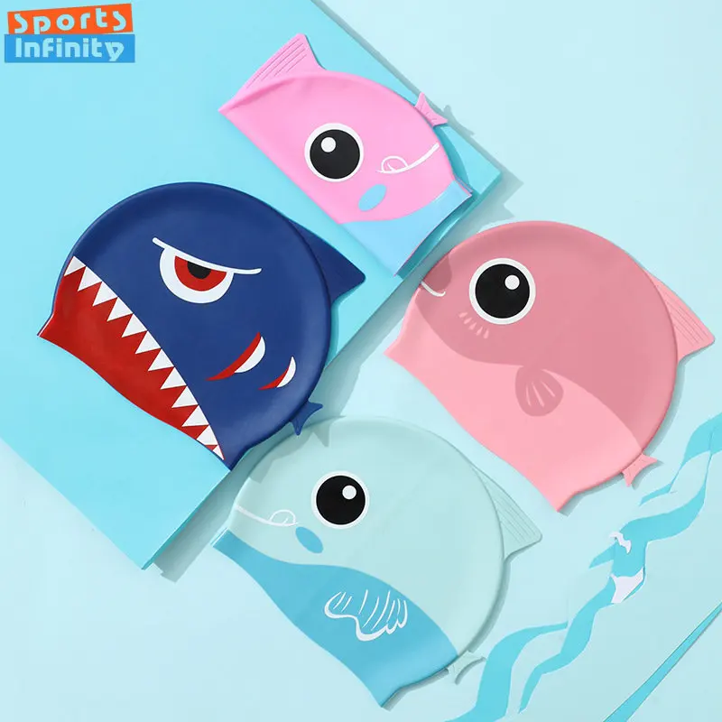 Cartoon Cute Fish Shark Silico - Swim Hat Silicone บทวิจารณ์และราคา