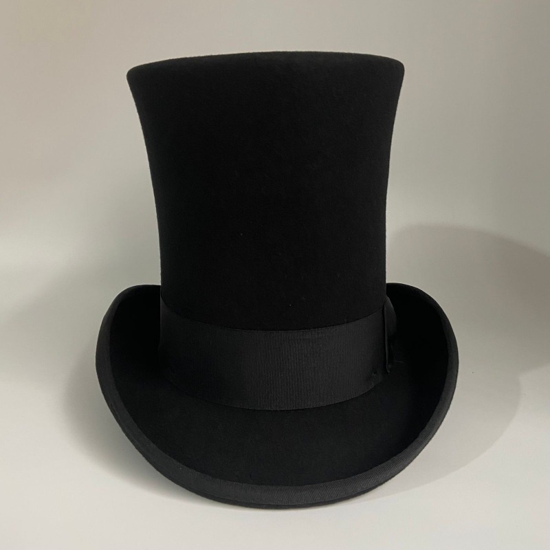 Black Wool Felt Top Hat Men's  - Fedora Hat Wool บทวิจารณ์และราคา