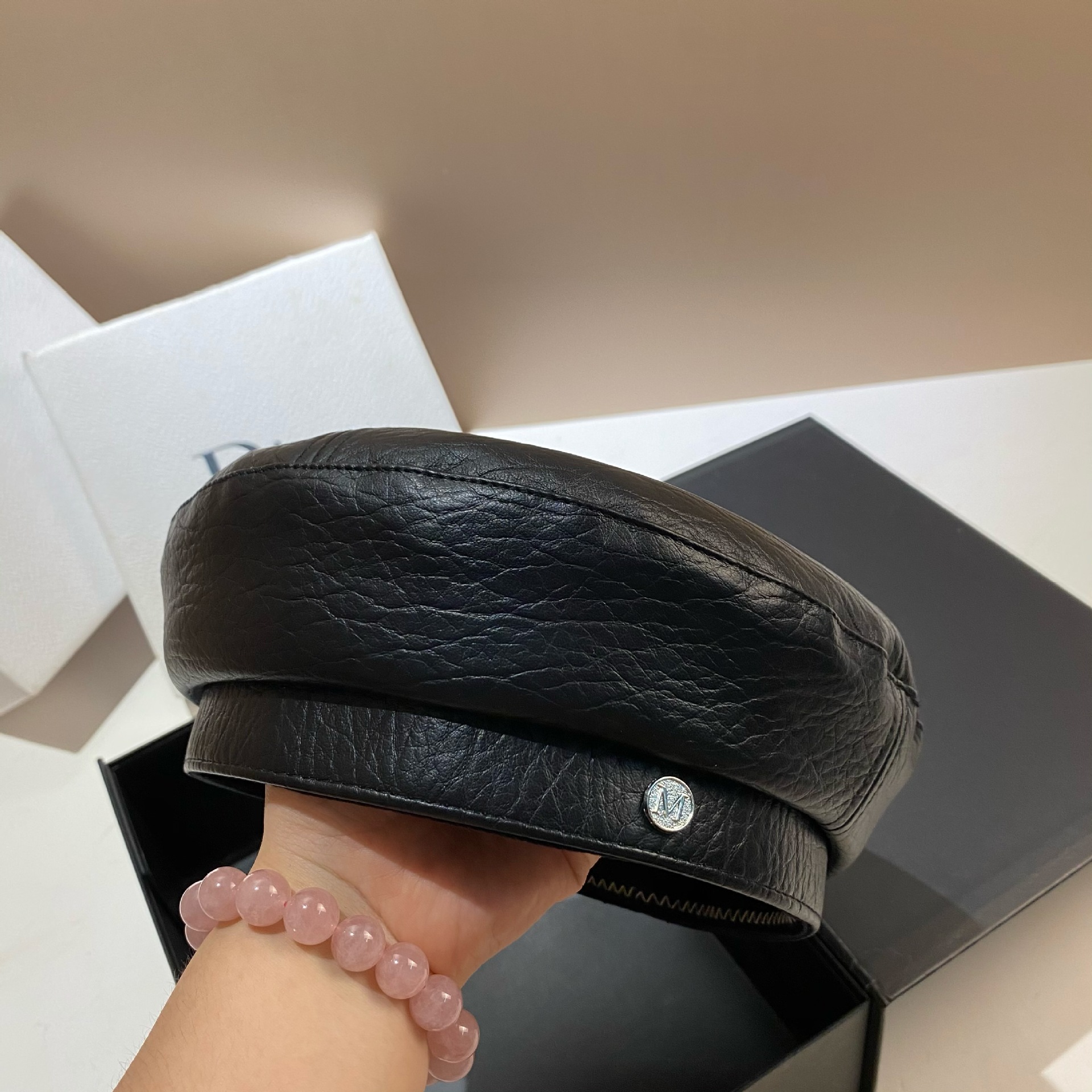 PU Leather Beret Caps Women Fa - Snapback Hat Flat บทวิจารณ์และราคา