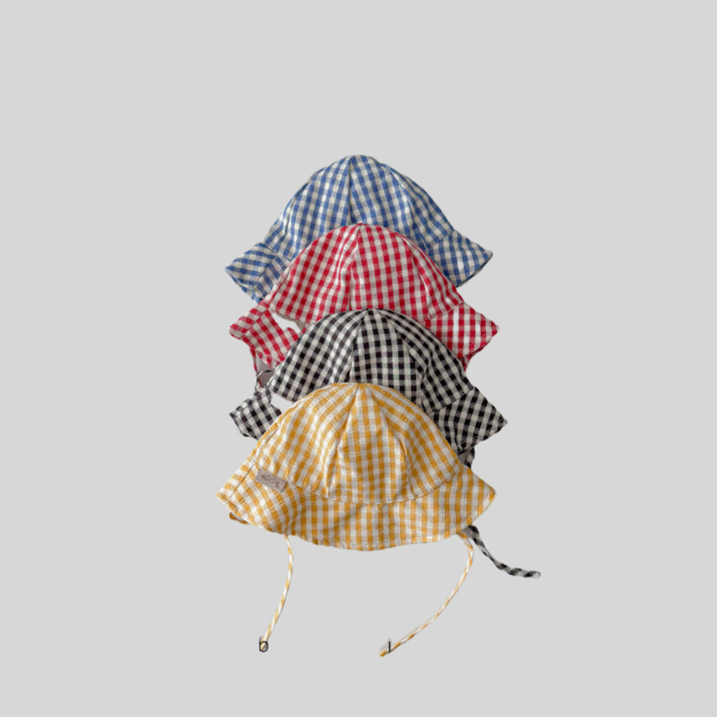 Ins Style Plaid Baby Bucket Ha - Bucket Hat Cotton บทวิจารณ์และราคา